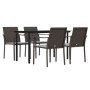 Juego comedor jardín 5 piezas y cojines ratán sintético y acero by , Garden sets - Ref: Foro24-3186957, Price: 317,21 €, Disc...