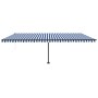 Blau-weiße automatische Standmarkise 600x300 cm von vidaXL, Markisen - Ref: Foro24-3069806, Preis: 645,22 €, Rabatt: %