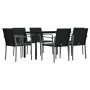 Juego comedor jardín 7 piezas y cojines ratán sintético y acero by , Garden sets - Ref: Foro24-3186960, Price: 436,21 €, Disc...