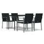 Juego comedor jardín 5 piezas y cojines ratán sintético y acero von , Gartensets - Ref: Foro24-3186943, Preis: 331,41 €, Raba...