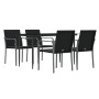 Juego comedor jardín 5 piezas y cojines ratán sintético y acero von , Gartensets - Ref: Foro24-3186943, Preis: 331,41 €, Raba...
