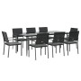 Juego comedor jardín 9 piezas y cojines ratán sintético y acero by , Garden sets - Ref: Foro24-3187014, Price: 583,75 €, Disc...