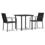 Juego comedor jardín 3 piezas y cojines ratán sintético y acero by , Garden sets - Ref: Foro24-3186955, Price: 196,21 €, Disc...