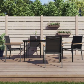 Juego de comedor para jardín 5 piezas acero y textilene negro von , Gartensets - Ref: Foro24-3187035, Preis: 324,20 €, Rabatt: %
