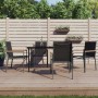 Juego de comedor para jardín 5 piezas acero y textilene negro by , Garden sets - Ref: Foro24-3187035, Price: 324,20 €, Discou...