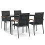 Juego de comedor para jardín 5 piezas acero y textilene negro by , Garden sets - Ref: Foro24-3187035, Price: 324,20 €, Discou...