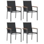 Juego de comedor para jardín 5 piezas acero y textilene negro by , Garden sets - Ref: Foro24-3187035, Price: 324,20 €, Discou...