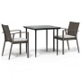 Juego comedor jardín 3 piezas y cojines ratán sintético y acero by , Garden sets - Ref: Foro24-3186969, Price: 248,93 €, Disc...