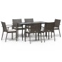 Juego comedor jardín 7 piezas y cojines ratán sintético y acero by , Garden sets - Ref: Foro24-3186974, Price: 519,97 €, Disc...