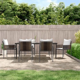 Juego comedor jardín 7 piezas y cojines ratán sintético y acero by , Garden sets - Ref: Foro24-3187061, Price: 665,62 €, Disc...