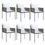 Juego comedor jardín 7 piezas y cojines ratán sintético y acero von , Gartensets - Ref: Foro24-3187061, Preis: 636,53 €, Raba...