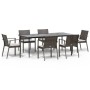 Juego comedor jardín 7 piezas y cojines ratán sintético y acero by , Garden sets - Ref: Foro24-3186981, Price: 645,11 €, Disc...