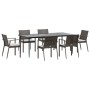 Juego comedor jardín 7 piezas y cojines ratán sintético y acero by , Garden sets - Ref: Foro24-3186981, Price: 645,11 €, Disc...