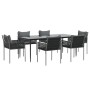Juego comedor jardín 7 piezas y cojines ratán sintético y acero by , Garden sets - Ref: Foro24-3187063, Price: 756,49 €, Disc...