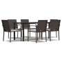 Juego comedor jardín 7 piezas y cojines ratán sintético y acero by , Garden sets - Ref: Foro24-3186962, Price: 418,99 €, Disc...