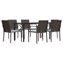 Juego comedor jardín 7 piezas y cojines ratán sintético y acero by , Garden sets - Ref: Foro24-3186962, Price: 418,99 €, Disc...