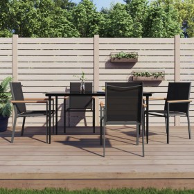 Juego de comedor para jardín 5 piezas acero y textilene negro de , Conjuntos de jardín - Ref: Foro24-3187037, Precio: 320,76 ...