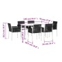 Set comedor jardín 7 pzas y cojines acero ratán sintético negro by , Garden sets - Ref: Foro24-3187068, Price: 520,81 €, Disc...