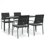 Juego comedor jardín 5 piezas y cojines ratán sintético y acero von , Gartensets - Ref: Foro24-3187009, Preis: 327,73 €, Raba...
