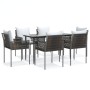 Juego comedor jardín 7 piezas y cojines ratán sintético y acero by , Garden sets - Ref: Foro24-3187054, Price: 533,48 €, Disc...