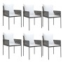 Juego comedor jardín 7 piezas y cojines ratán sintético y acero by , Garden sets - Ref: Foro24-3187054, Price: 533,48 €, Disc...