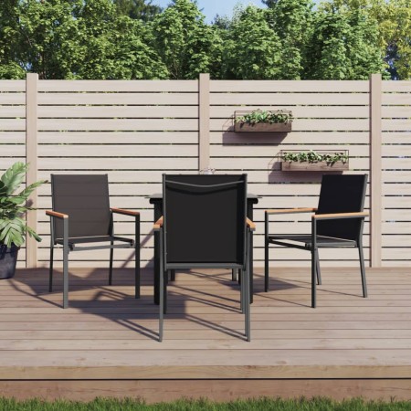 Juego de comedor para jardín 5 piezas acero y textilene negro von , Gartensets - Ref: Foro24-3187042, Preis: 262,07 €, Rabatt: %