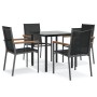 Juego de comedor para jardín 5 piezas acero y textilene negro von , Gartensets - Ref: Foro24-3187042, Preis: 262,07 €, Rabatt: %