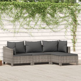 Set de muebles de jardín 4 pzas y cojines ratán sintético gris von , Gartensets - Ref: Foro24-3187269, Preis: 358,00 €, Rabat...