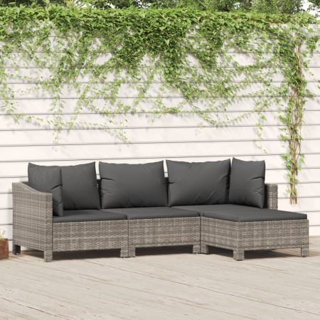 Set de muebles de jardín 4 pzas y cojines ratán sintético gris von , Gartensets - Ref: Foro24-3187269, Preis: 358,00 €, Rabat...