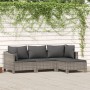 Set de muebles de jardín 4 pzas y cojines ratán sintético gris von , Gartensets - Ref: Foro24-3187269, Preis: 358,00 €, Rabat...