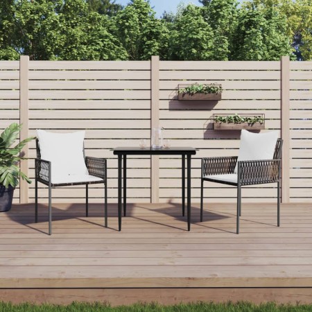 Juego comedor jardín 3 piezas y cojines ratán sintético y acero von , Gartensets - Ref: Foro24-3187049, Preis: 250,23 €, Raba...