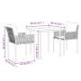 Juego comedor jardín 3 piezas y cojines ratán sintético y acero von , Gartensets - Ref: Foro24-3187049, Preis: 250,23 €, Raba...