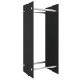 Leñero de vidrio templado negro 40x35x100 cm