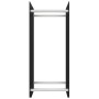 Leñero de vidrio templado negro 40x35x100 cm