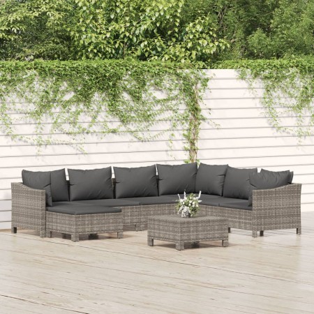 Set de muebles de jardín 8 pzas y cojines ratán sintético gris by , Garden sets - Ref: Foro24-3187297, Price: 646,99 €, Disco...