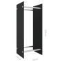 Leñero de vidrio templado negro 40x35x100 cm