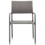 Juego de comedor jardín 9 pzas ratán sintético acero gris negro de , Conjuntos de jardín - Ref: Foro24-3203295, Precio: 392,3...