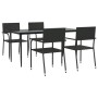 Juego de comedor de jardín 5 pzas ratán sintético y acero negro by , Garden sets - Ref: Foro24-3203276, Price: 232,15 €, Disc...