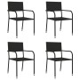 Juego de comedor de jardín 5 pzas ratán sintético y acero negro by , Garden sets - Ref: Foro24-3203276, Price: 232,15 €, Disc...