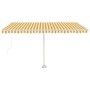 Toldo de pie manual retráctil amarillo y blanco 400x300 cm de vidaXL, Toldos - Ref: Foro24-3069538, Precio: 558,68 €, Descuen...