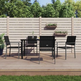 Juego de comedor para jardín 5 piezas ratán sintético y acero de , Conjuntos de jardín - Ref: Foro24-3187023, Precio: 286,30 ...
