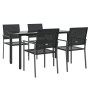 Juego de comedor para jardín 5 piezas ratán sintético y acero von , Gartensets - Ref: Foro24-3187023, Preis: 286,30 €, Rabatt: %