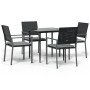 Juego comedor jardín 5 piezas y cojines ratán sintético y acero von , Gartensets - Ref: Foro24-3187002, Preis: 286,07 €, Raba...
