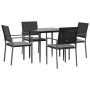 Juego comedor jardín 5 piezas y cojines ratán sintético y acero von , Gartensets - Ref: Foro24-3187002, Preis: 286,07 €, Raba...
