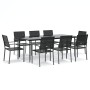 Juego de comedor para jardín 9 piezas ratán sintético y acero by , Garden sets - Ref: Foro24-3187016, Price: 552,95 €, Discou...