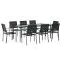 Juego de comedor para jardín 9 piezas ratán sintético y acero by , Garden sets - Ref: Foro24-3187016, Price: 552,95 €, Discou...