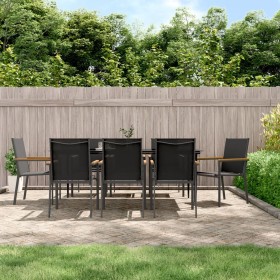 Juego de comedor para jardín 9 piezas acero y textilene negro von , Gartensets - Ref: Foro24-3187040, Preis: 630,31 €, Rabatt: %
