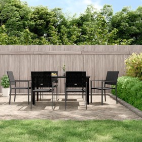 Juego de comedor para jardín 7 piezas ratán sintético y acero de , Conjuntos de jardín - Ref: Foro24-3187028, Precio: 372,68 ...