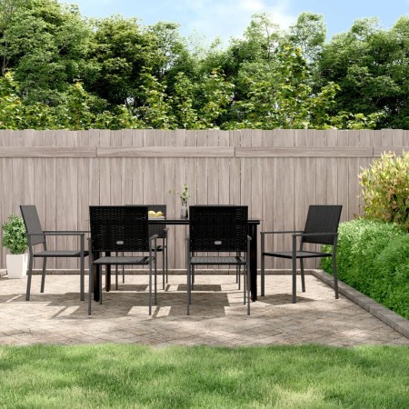Juego de comedor para jardín 7 piezas ratán sintético y acero von , Gartensets - Ref: Foro24-3187028, Preis: 372,68 €, Rabatt: %