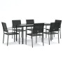 Juego de comedor para jardín 7 piezas ratán sintético y acero von , Gartensets - Ref: Foro24-3187028, Preis: 372,68 €, Rabatt: %